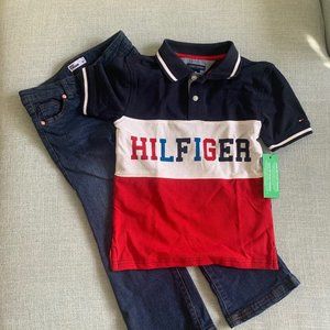 NWT Tommy Hilfiger Epic Threads Jean and Polo Shirt Set